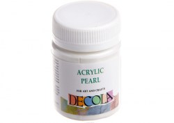 Decola, краска акриловая перламутровая, серебристо-белая, 50 мл