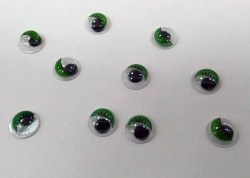 Глазки MER-10 круглые, черно-зеленые, d=10 мм, 10 шт