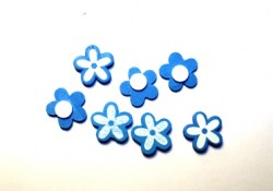 Цветок на липучке, голубой, 1,5 см
