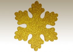 Снежинки из пенофлекса, искристые, золото, 2 шт