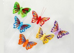 Бабочка на проволоке, арт 2, фиолетовая, 5 см