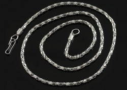 Серебро, цепочка,  плетение колос, 45 см