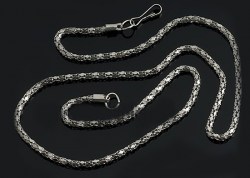 Платина, цепочка,  плетение колос, 45 см