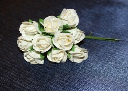 Роза, белая, 2 см
