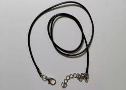 Шнурок, полиэстер, черный, d 1,5 мм, 45 см