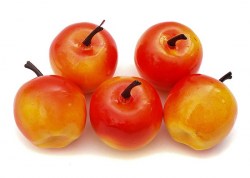 Яблоко, желто-красное, 2*2,5 см