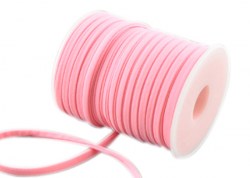 Шнур эластичный текстильный полый , розовый, 5 мм, 1 м