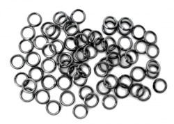 Черный никель, кольцо зажимное, 50 шт., d 5 мм*0,6 мм