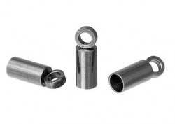 Нержавеющая сталь, концевик с петлей 7.5*2.5 мм, для шнура 2 мм