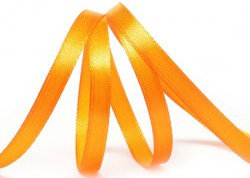 Лента атласная, оранжевая, 1 см